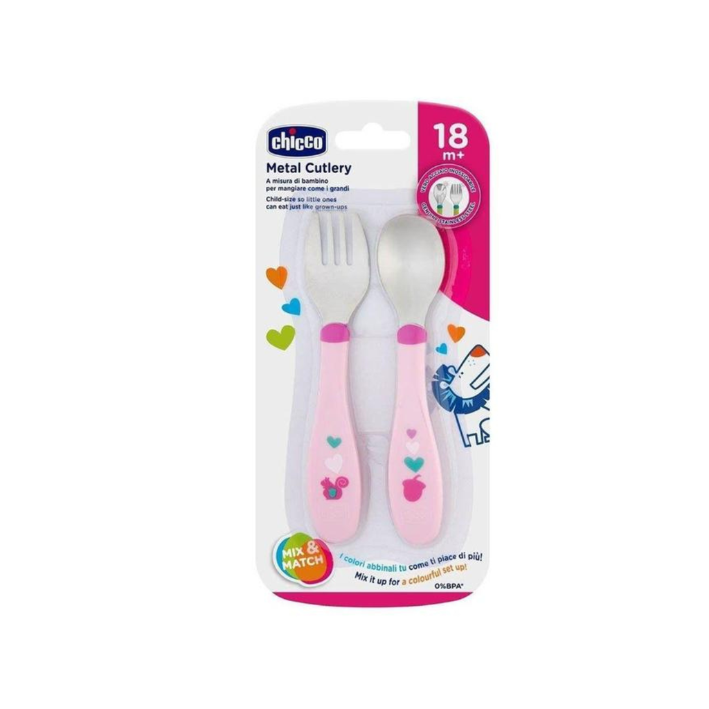 Chicco metal cutlery 18m+ roz