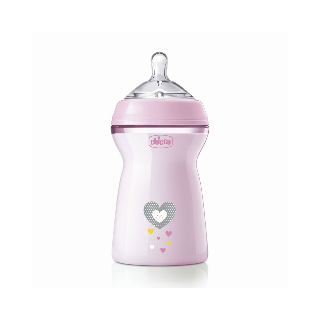 Chicco natural feeling 330ml +6m roze