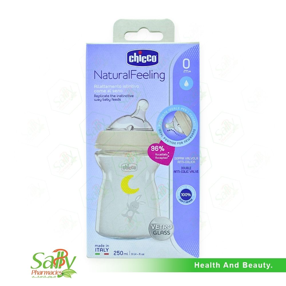 Chicco natural feeling glass bottle 0m+ 250ml