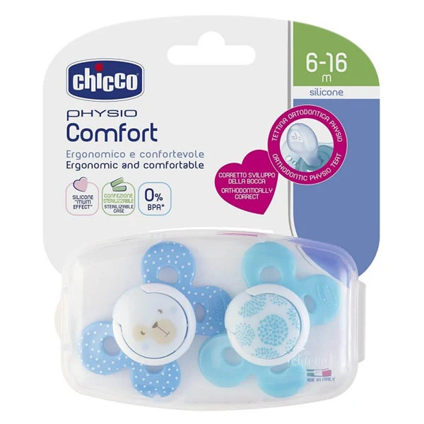 Chicco physio comfort cuco silikoni 6-16m blu