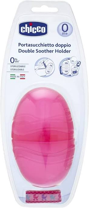 Chicco soother holder roze