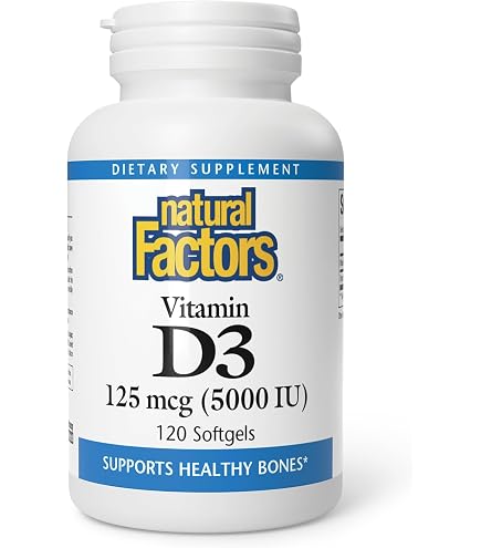 Natural Factors Vitamine D3 5000IU *120 softgels