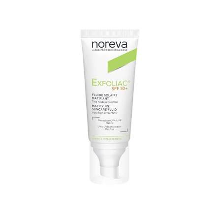 Noreva Exfoliac matifying suncare fluid 50+spf 40ml