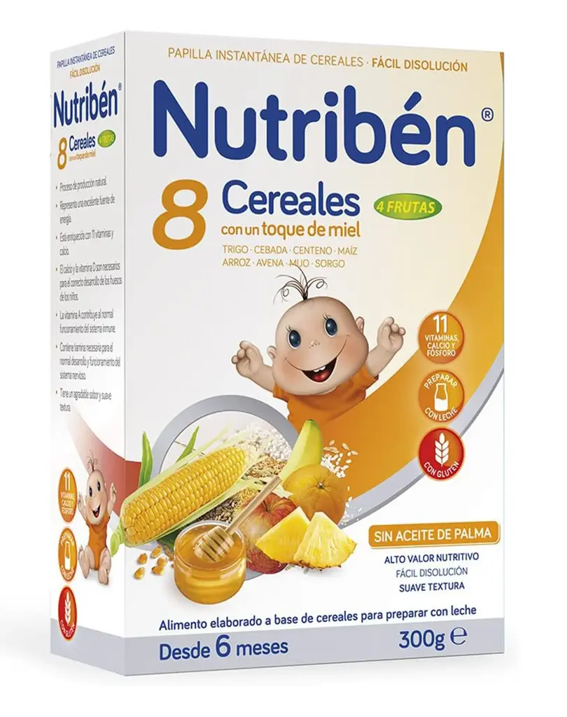 Nutriben 8 cereals miel 4 frutas 300g