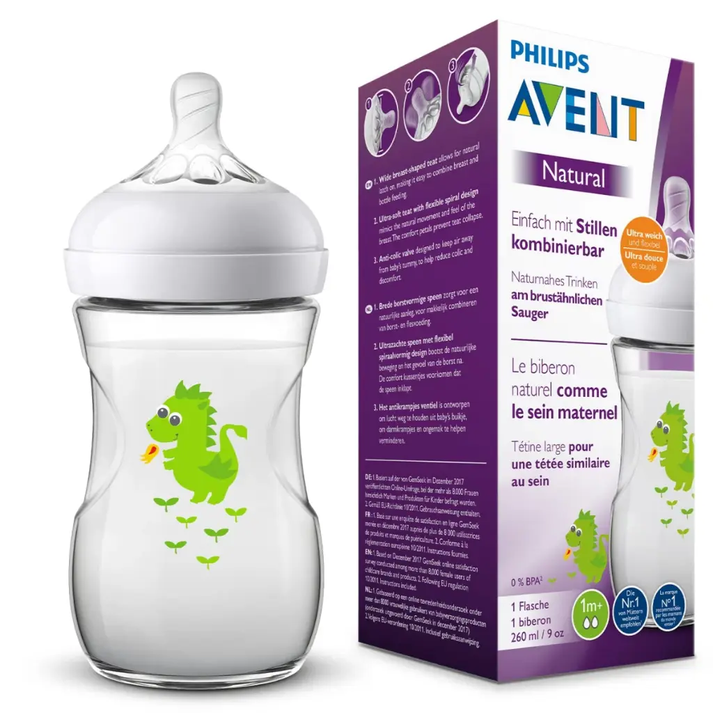 Philips Avent natural bottle dragoi roze  *260ml