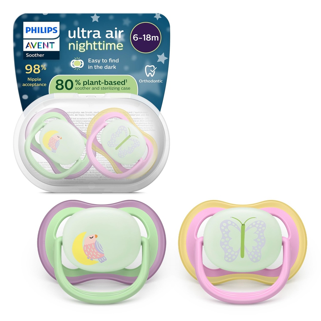 Philips Avent Ultra Air Nighttime Biberon moon/star 6-18m