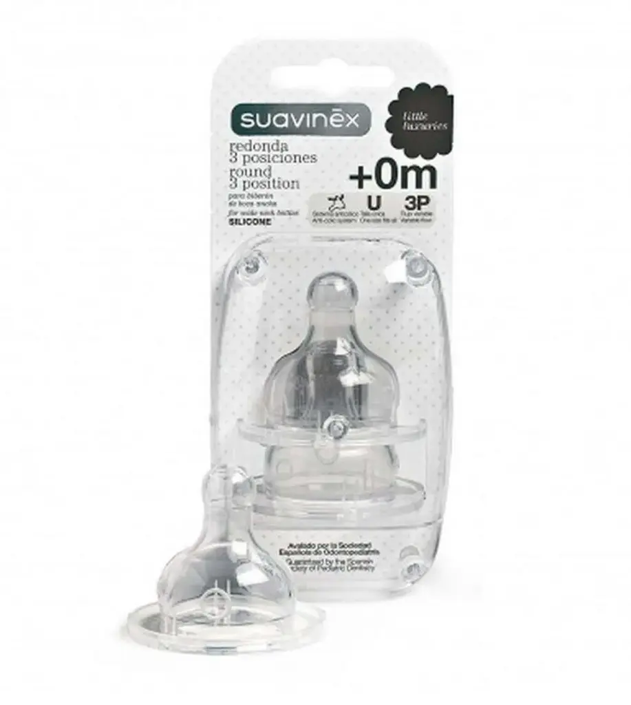 Suavinex with 3 position round teat +0m 150ml premium silicone