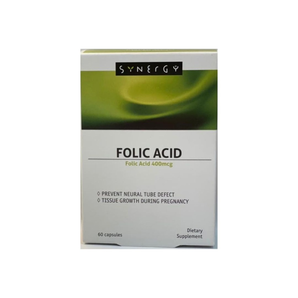 Synergy Folic Acid 400mcg *60cap