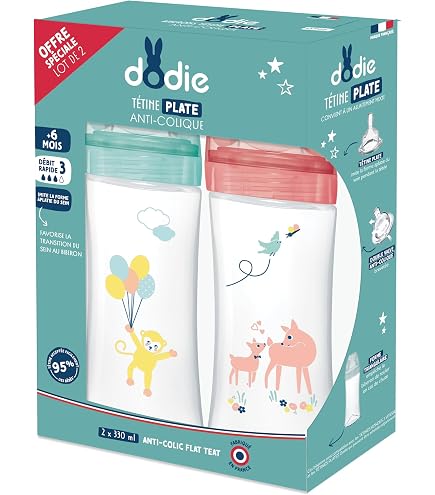 Dodie Kit x2 Bottles Sensation+ Anti-colic flat Teat flow 3