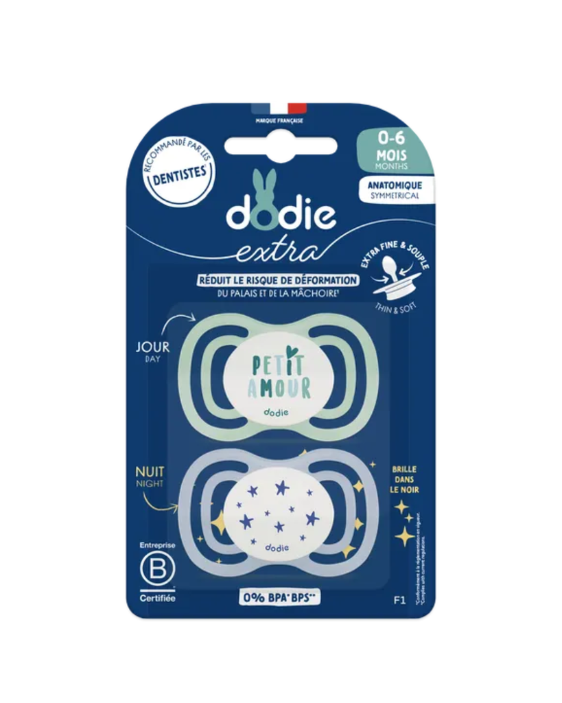 Dodie Soothers 0-6 months DUO EXTRA THIN DAY NIGHT F1