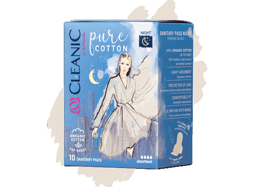 Harper Cleanic Pure Cotton Night Sanitary Pads 10pcs