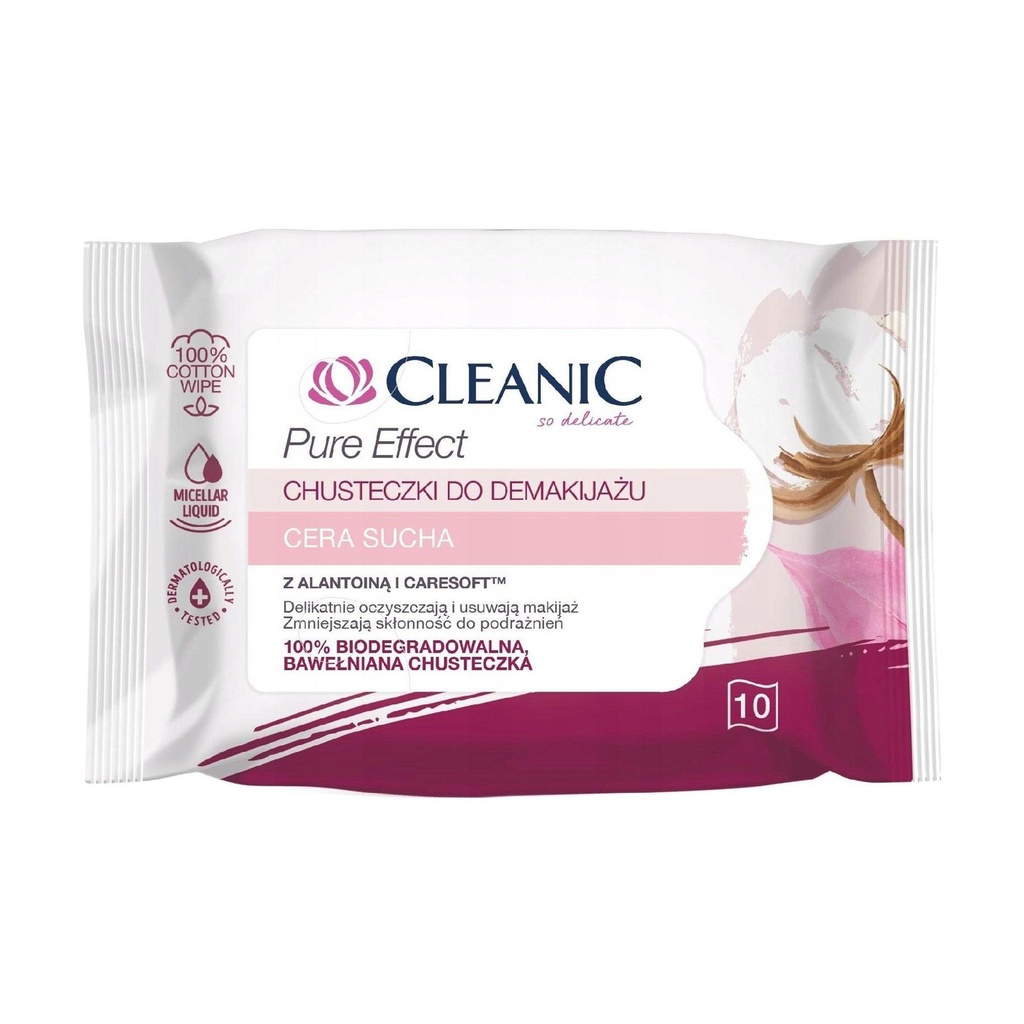 Harper Hygienics Cleanic Pure Effect Soothing Dry Skin Make-Up Removal Wipes 10 Pcs