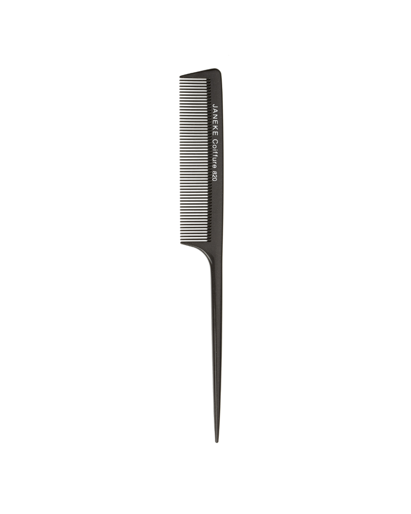 JANEKE PROFESSIONAL LONG TAIL COMB, BLACK COLOR, 21cm