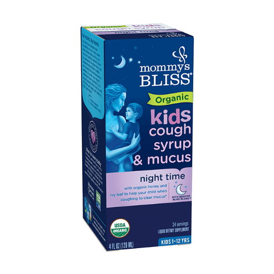 Mommys Bliss Organic Kids  Cough Syrup & Mucus Relief + Immunity Boost Night 120ML