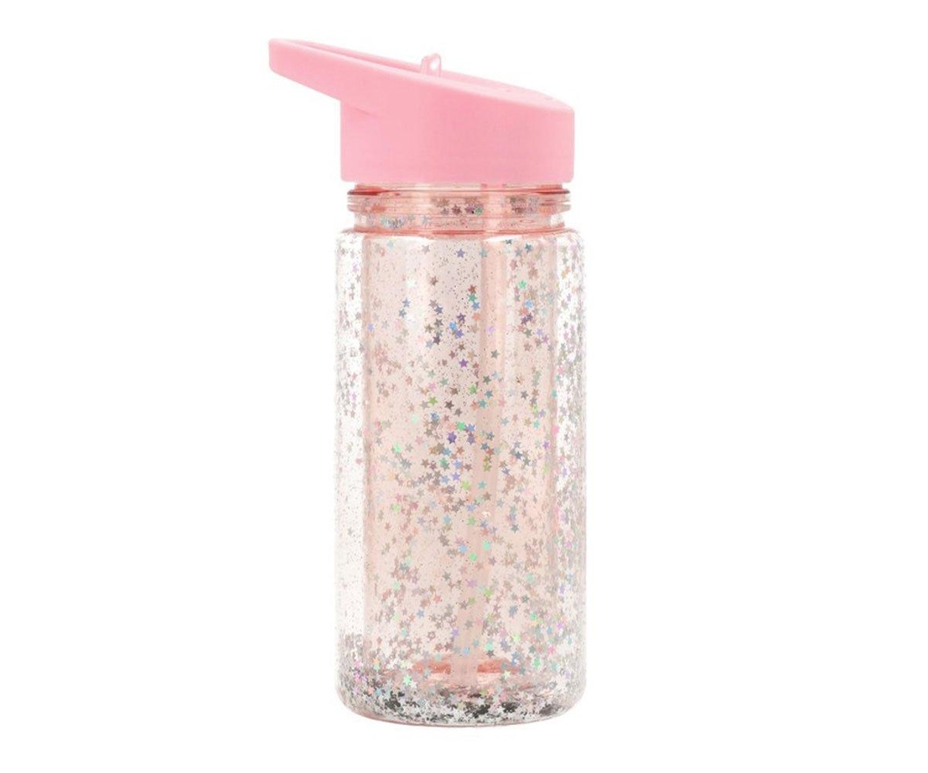 Tutete Plastic Bottle with Straw Glitter
