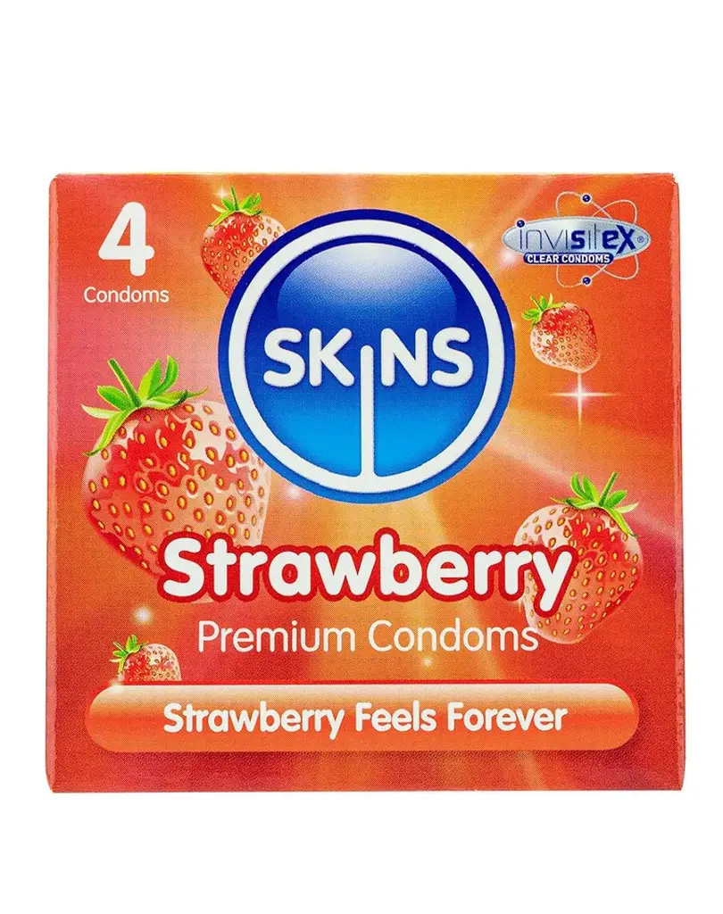 SKINS CONDOMS STRAWBERRY X 4 PCS