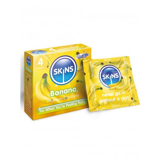 SKINS CONDOMS BANANA X 4 PCS