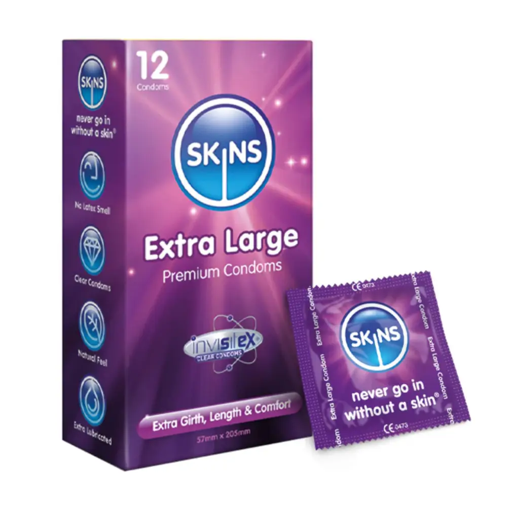 SKINS CONDOMS EXTRA LARGE X 12 PCS