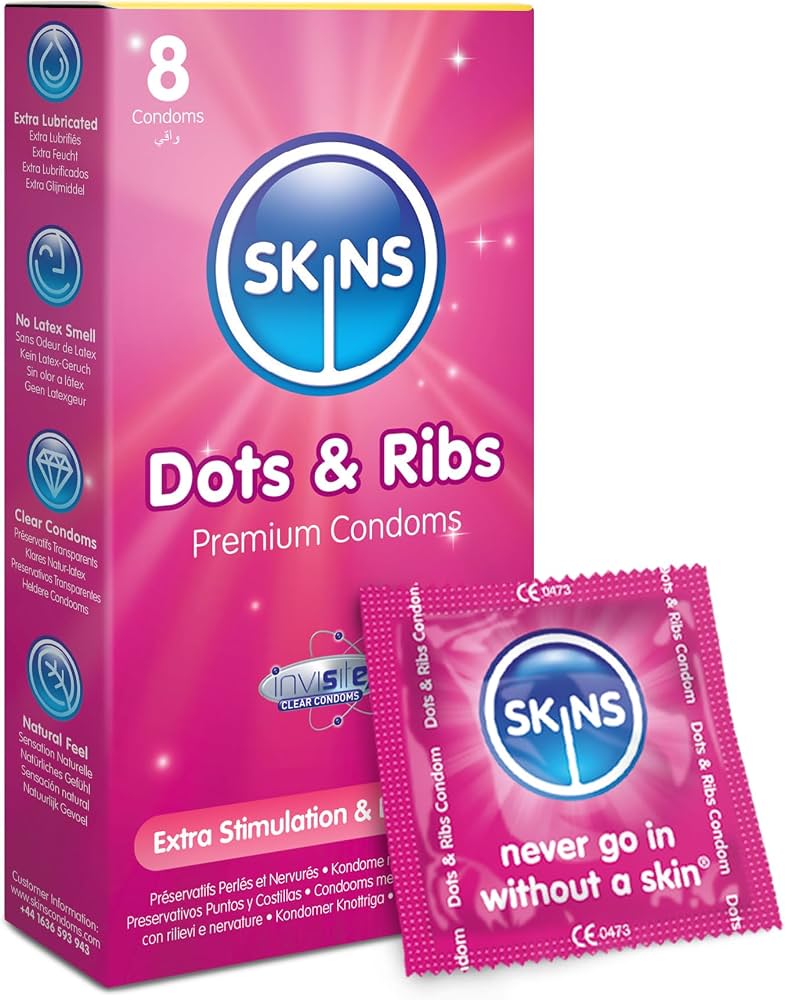 SKINS CONDOMS DOTS&RIBS x 8PCS