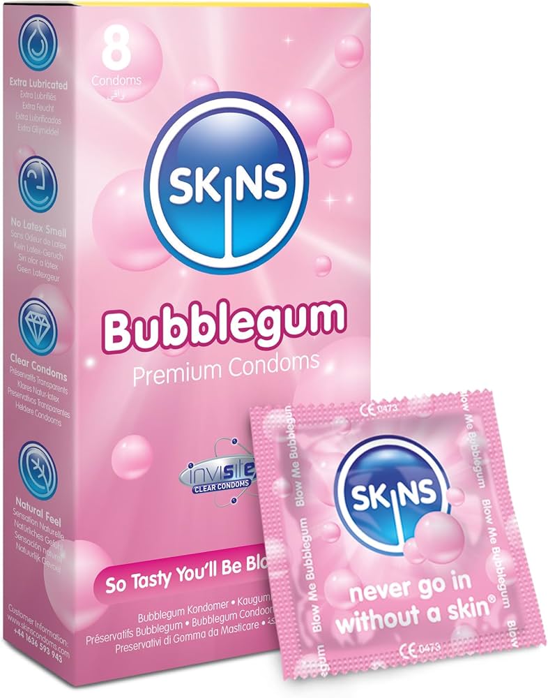 SKINS CONDOMS BUBBLEGUM X 8PCS