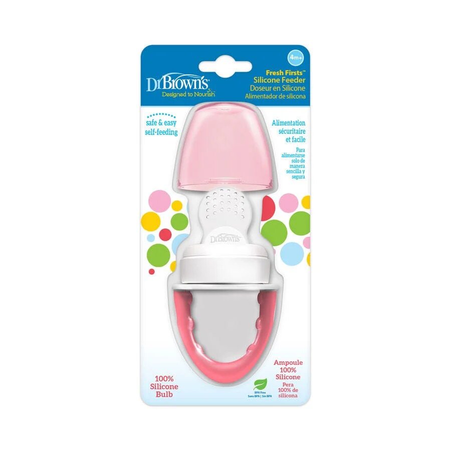 Dr Browns silicone feeder 4m+ roze