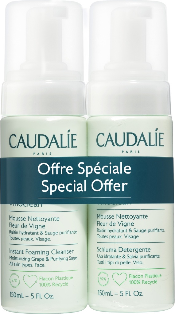 Caudalie Duo Vinoclean Foaming Cleanser 150ml*2