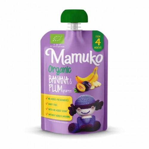 MAMUKO ORGANIC BANANA & PLUM PUREE 4+, 100g