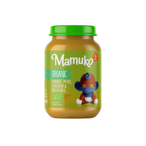 Mamuko Organic carrot, pea, chicken, patatoes, porridge for babies 6+months 190gr