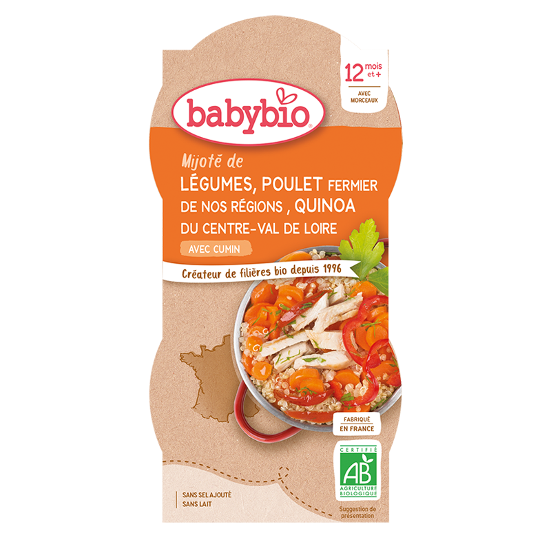 Babybio Vegetables, Chicken & Quinoa +12months 2x200gr