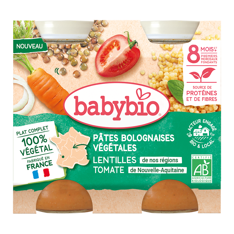 Babybio Vegetal Bolognese Jar +8months 2*200gr