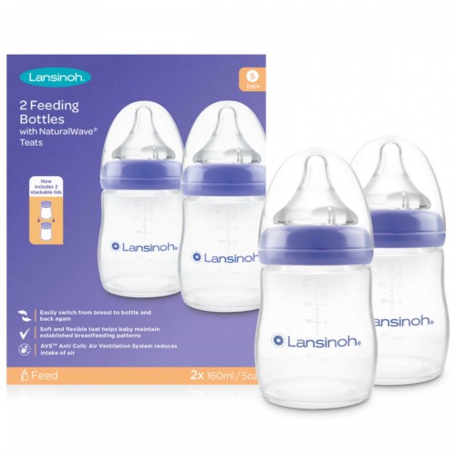 Lansinoh Set me 2 biberona plastik 160ml