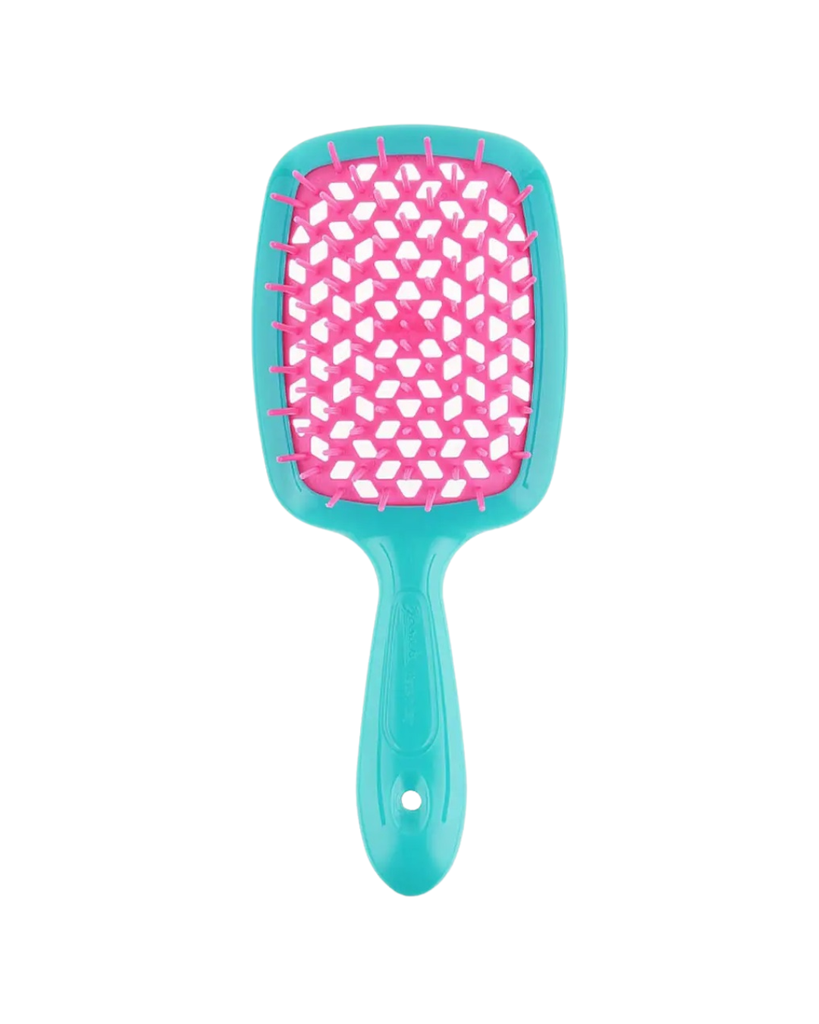 JANEKE SUPERBRUSH VENTED BRUSH WITH SOFT PINS FLUO BLUE/FUCHSIA
