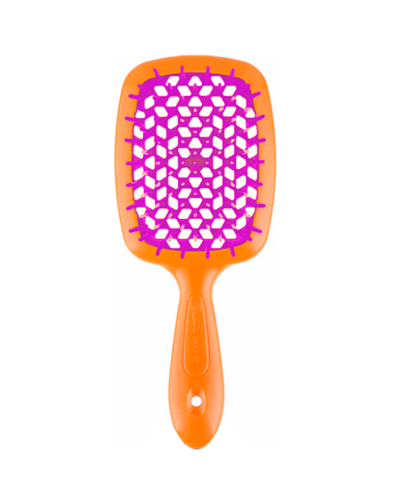 JANEKE SUPERBRUSH VENTED BRUSH WITH SOFT PINS FLUO ORANGE/FUCHSIA