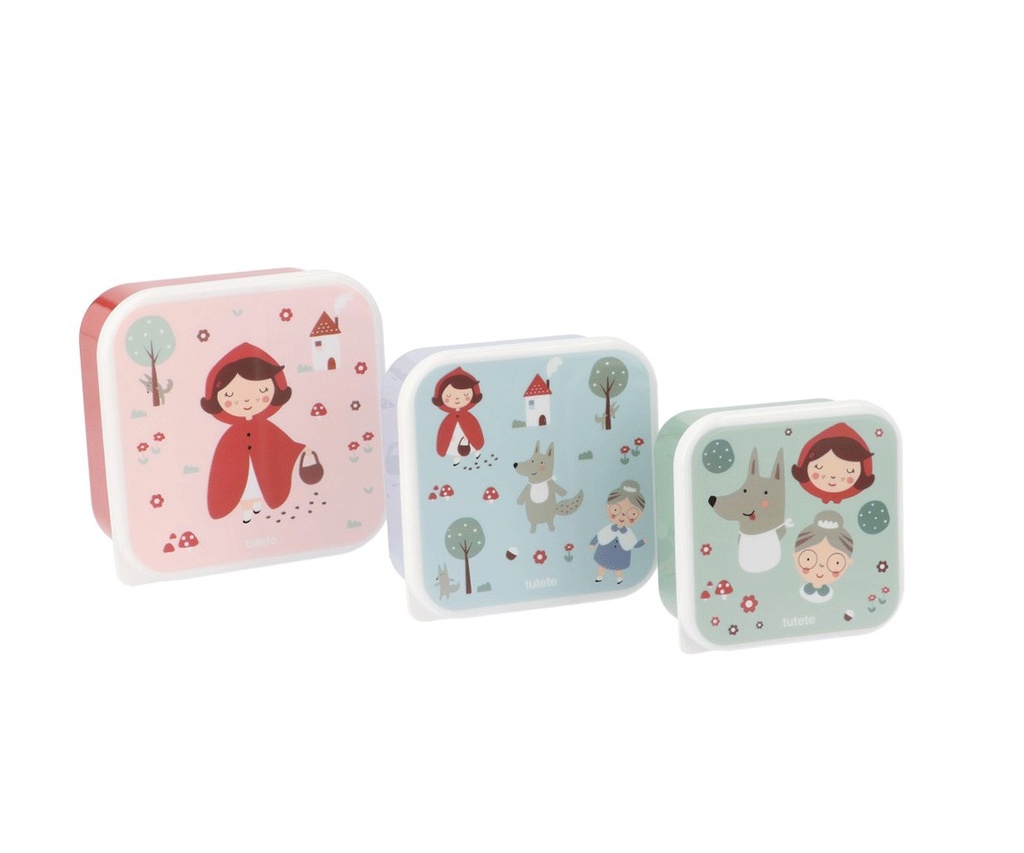 Tutete 3 Lunch Boxes Little Red