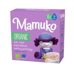 [BIO027] MAMUKO ORGANIC OAT, RAW BUCKWEHAT, BARLEY PORRIDGE 6+ 200g