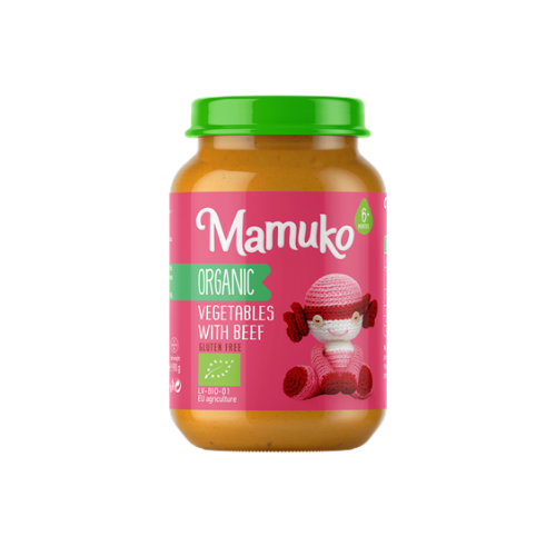 Mamuko Organic vegetables with beef porridge for babies 6+ months 190gr