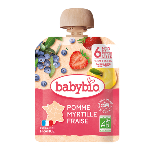 [54014] Babybio Apple, Blueberry & Strawberry +6months 90gr