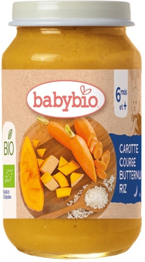 [50957] Babybio Good Night Carrot Butternut Squash Rice Jar +6months *200gr