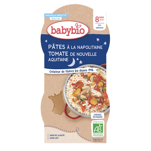 [52086] Babybio Good Night Napolitan Pasta Bowl +8months 2x200gr