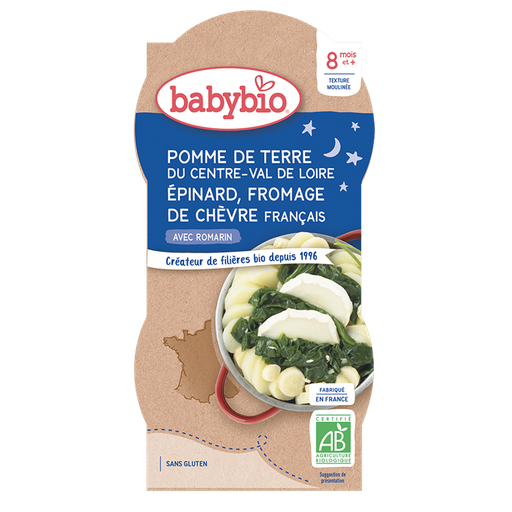 [52024] Babybio Potato, Spinach & Goat Cheese +8months 2x200gr