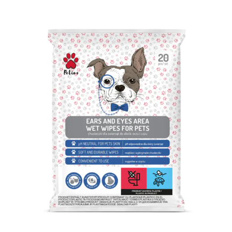 Harper Ears & eyes area wet wipes for pets Petino 20pcs