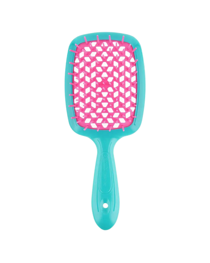 [86SP226 AR-] JANEKE SUPERBRUSH VENTED BRUSH WITH SOFT PINS FLUO BLUE/FUCHSIA