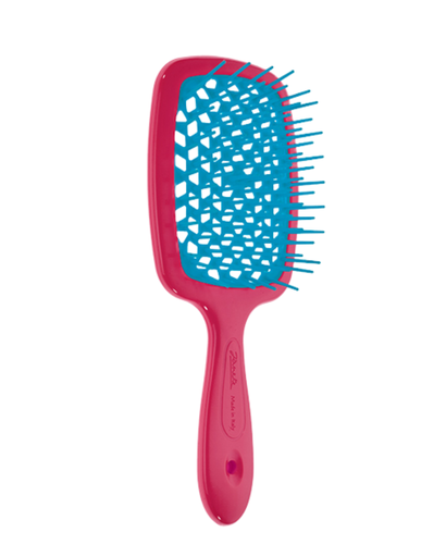 [86SP226 FUX] JANEKE SUPERBRUSH VENTED BRUSH WITH SOFT PINS FLUO FUCHSIA/BLUE