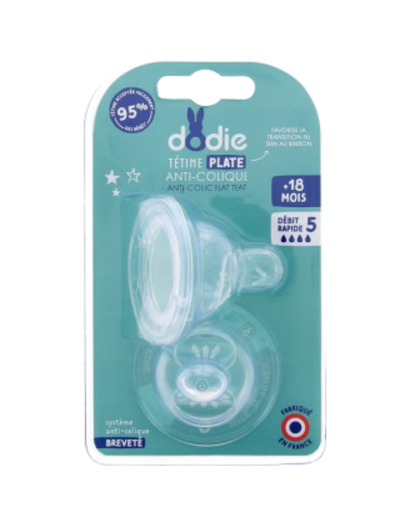 [3700763502632] Dodie Teat Sensation+ flat Anti-colic wide neck  +18 months silicone flow +18 months