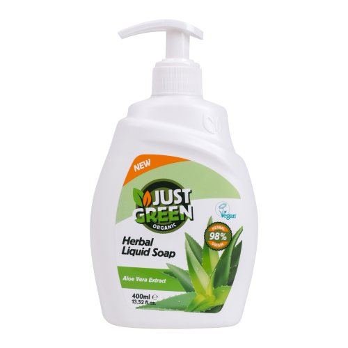 Just Green Organic Herbal Liquid Hand Soap 400ml / Aloe Vera