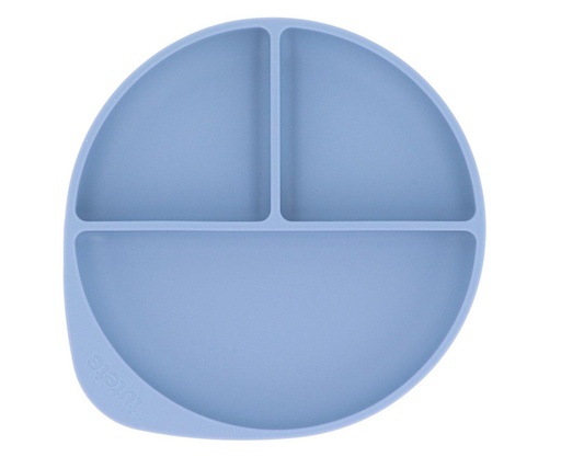 [8434149307362] Tutete Silicone Plate with Suction Ocean Blue