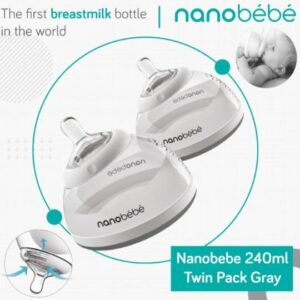 Nanobebe Transition Bottle stage 2 240ml Grey ,2cope