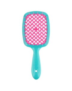 JANEKE SMALL SUPERBRUSH VENTED BRUSH COMPACT VERSION FLUO TURQUOISE FUCHSIA