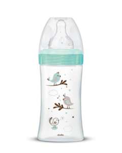 Dodie Bottle Initiation+ Anti-colic GLASS 270ml Green 0-6 months Round Teat 3 Speeds Flow 2