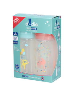 Dodie Kit x2 Bottles Sensation+ Anti-colic 330ml GARDEN flat Teat flow 3